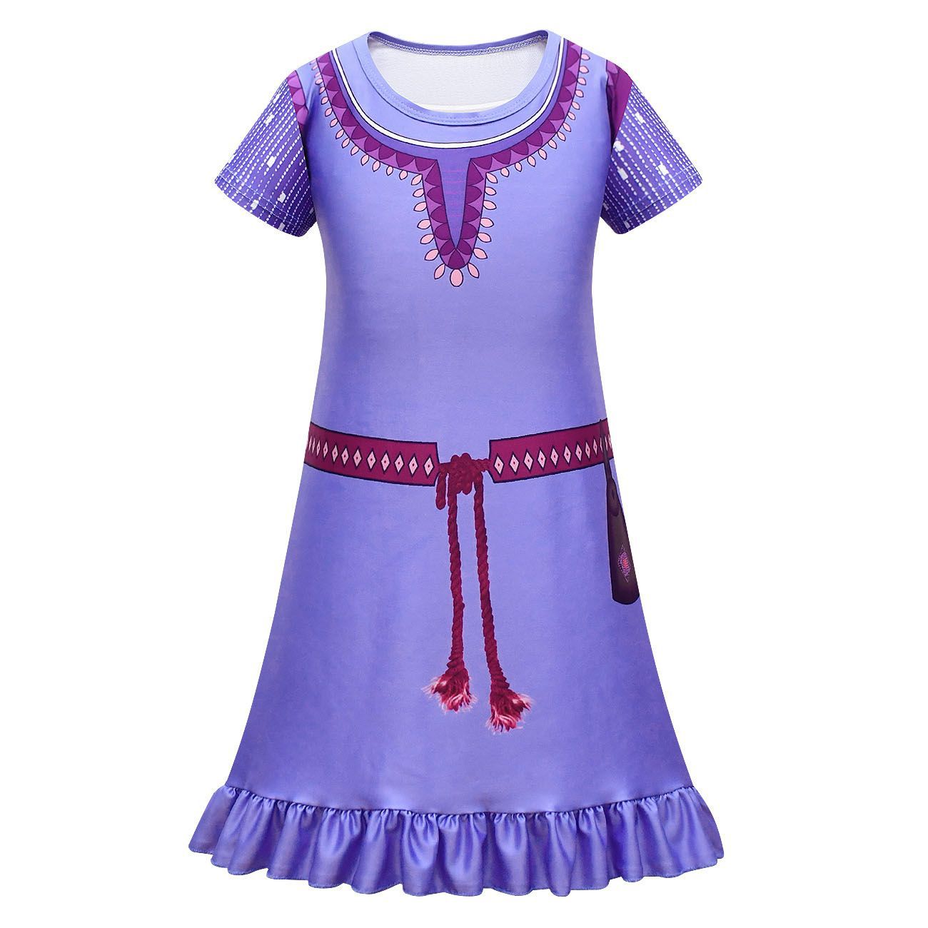 Girls Nightgowns Summer Soft Cute Cartoon Print Pajama Sleep Dress for Kids 4-12 Years