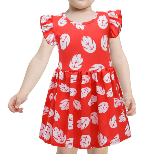 Girl's A Line Dress Flowy Ruffle Sleeveless Fancy Party Mini Dress Children's Clothes