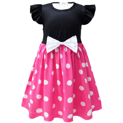 Princess Wedding Fancy Midi Dresses Girls Casual Dress  Little Kids Ruffle Sleeve A-line Skirt Outfit