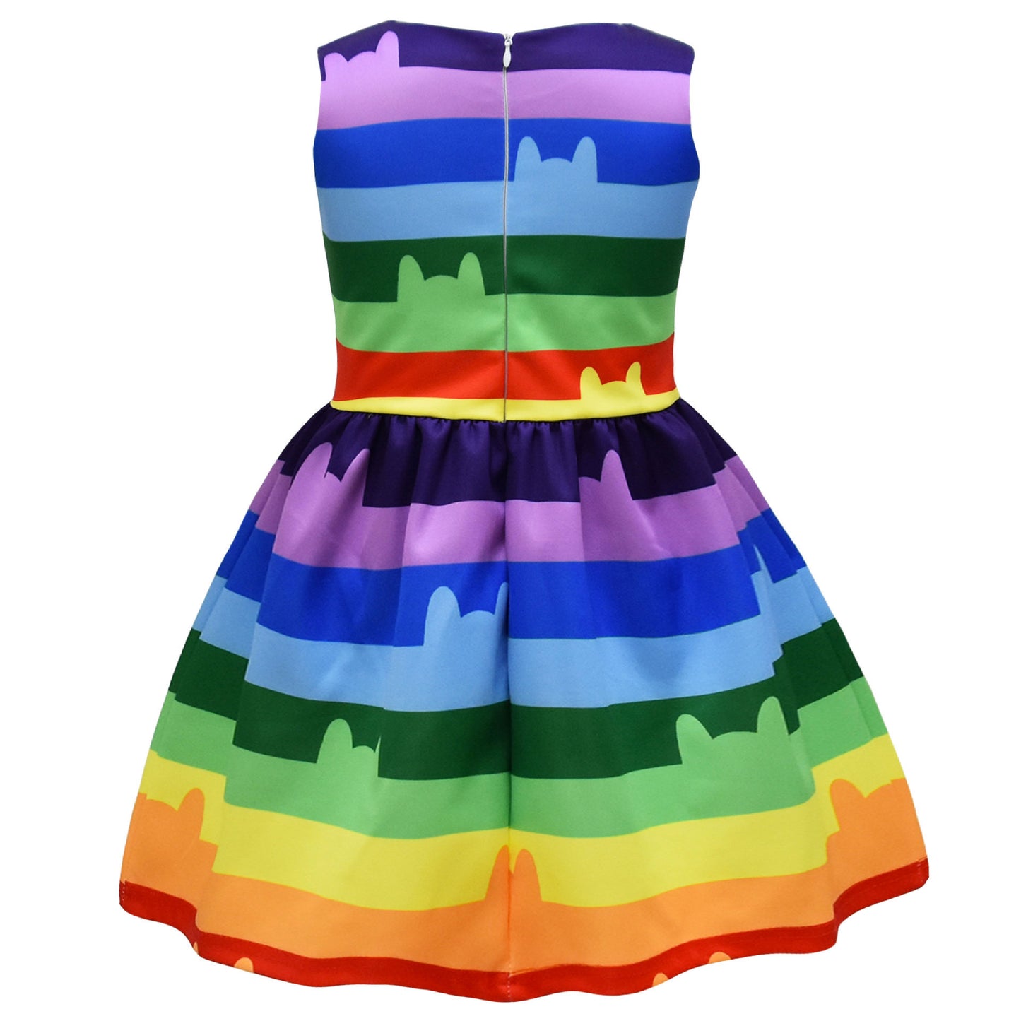 Girl's Summer Dresses Ruffle Sleeveless Elegant Dresses with Belt Swing Midi Casual Sundress